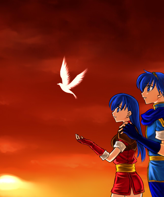 marth and caeda (fire emblem and 1 more) drawn by bo_(774berry)