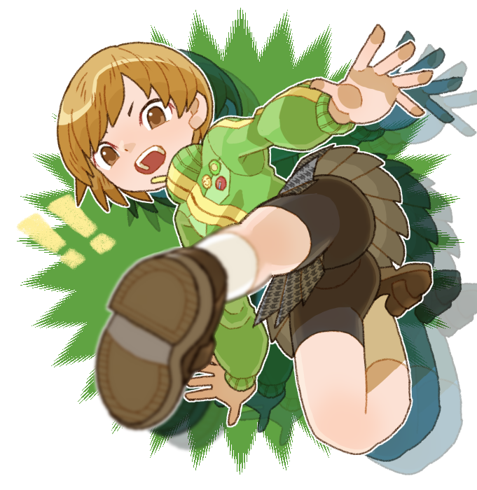 satonaka chie (persona and 1 more) drawn by sicky_(pit-bull)