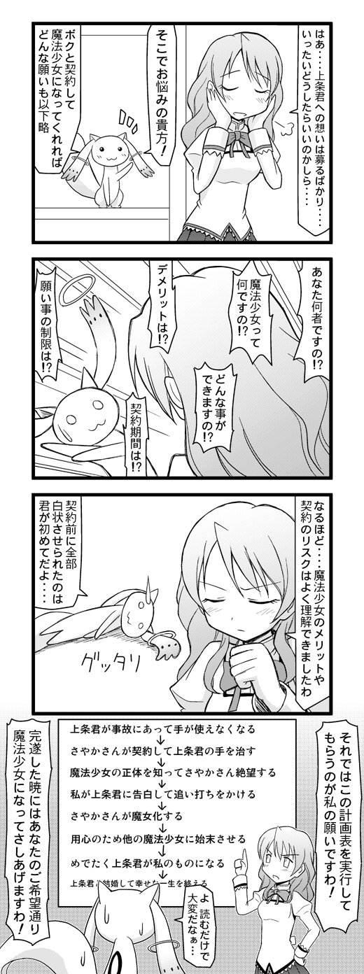 kyubey and shizuki hitomi (mahou shoujo madoka magica) drawn by spaghe_(kyoumospaghe)