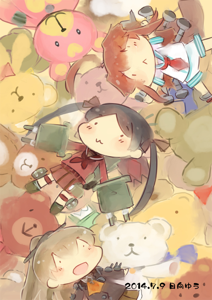 kuma, kumano, mikuma, and yotarou (kantai collection and 1 more) drawn by hinata_yuu