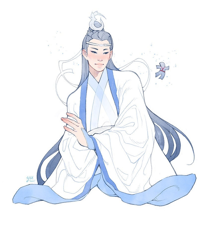 lan wangji and wang yibo (modao zushi and 1 more) drawn by yutaan