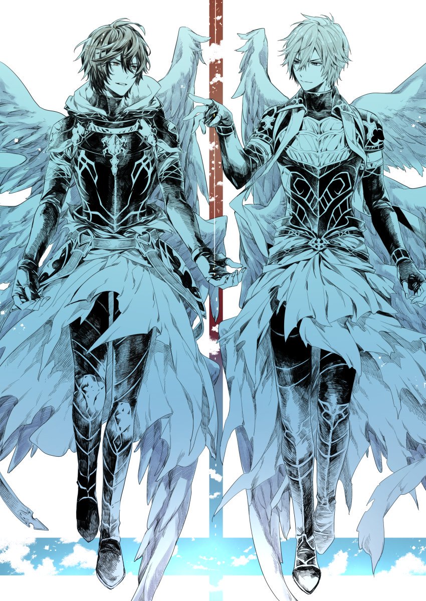 sandalphon and lucifer (granblue fantasy) drawn by toriyoshi