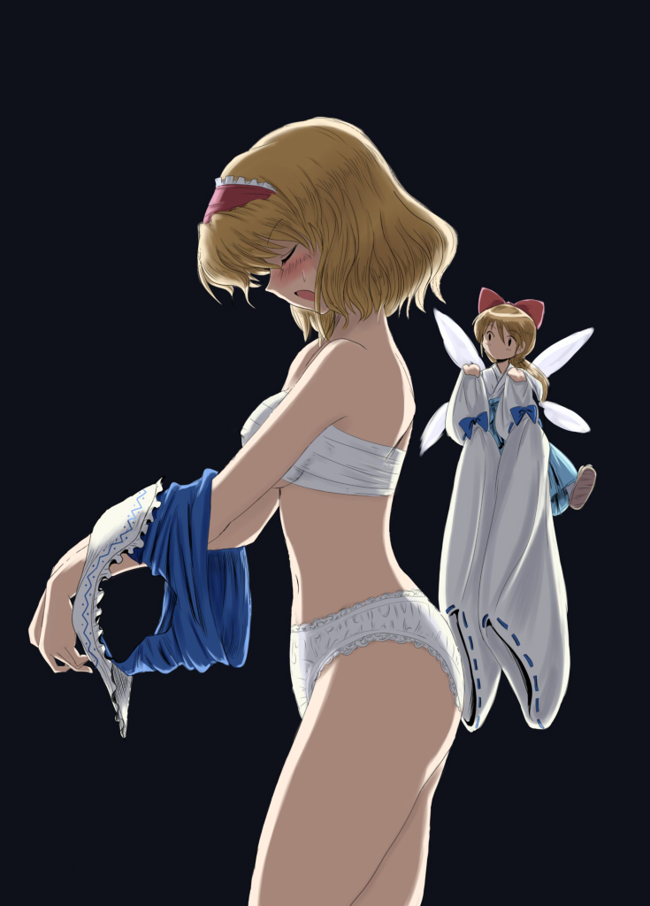 hakurei reimu, alice margatroid, and shanghai doll (touhou) drawn by flx