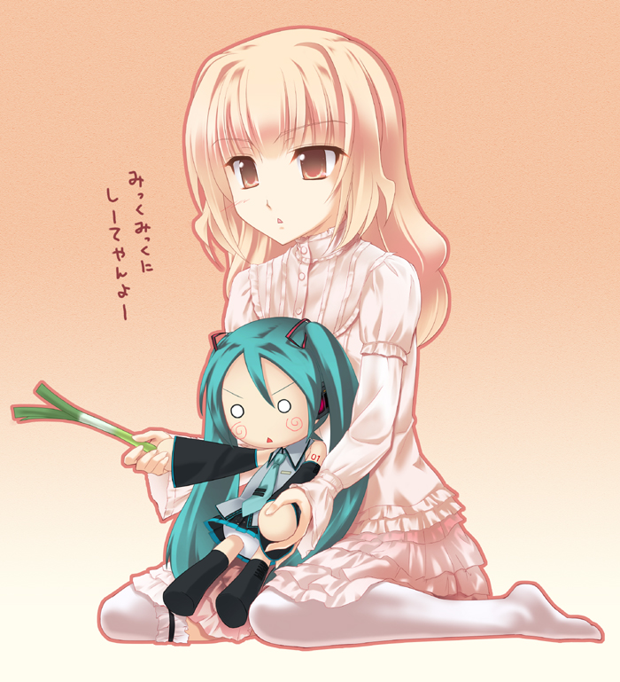 hatsune miku and hachune miku (vocaloid and 1 more) drawn by kuropenguin