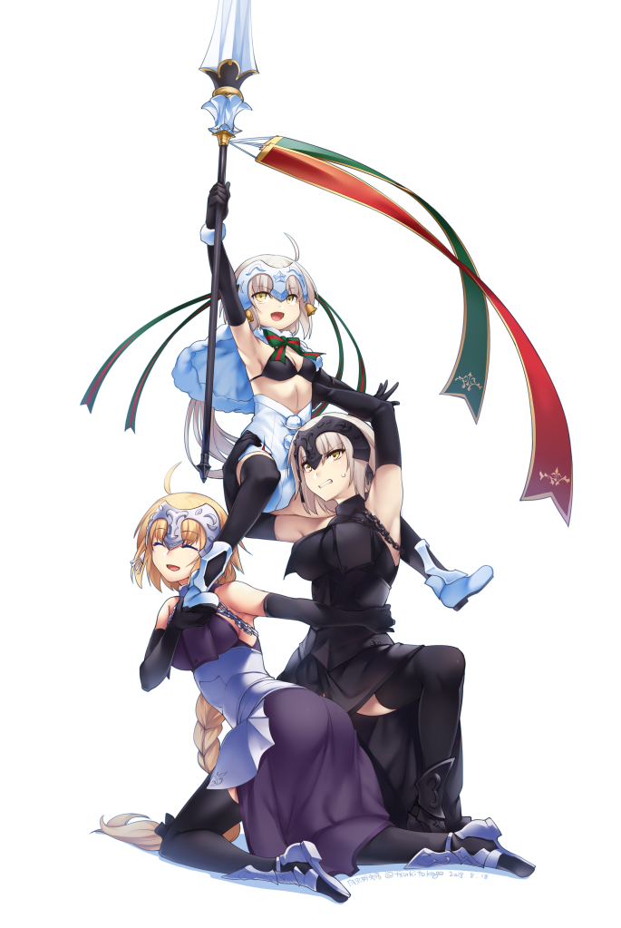 jeanne d'arc, jeanne d'arc alter, and jeanne d'arc alter santa lily (fate and 3 more) drawn by tsuki_tokage