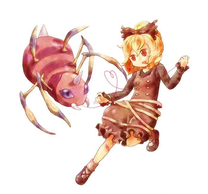 kurodani yamame and ariados (touhou and 1 more) drawn by amamidori