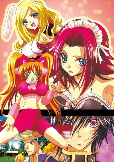 lelouch vi britannia, kouzuki kallen, shirley fenette, milly ashford, and jeremiah gottwald (code geass)