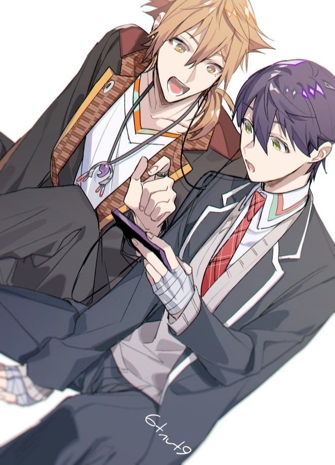 kenmochi touya and fushimi gaku (nijisanji) drawn by 6tnut9