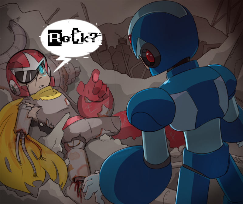 x and proto man (mega man and 1 more) drawn by metal_breakdown