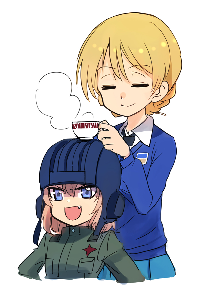 darjeeling and katyusha (girls und panzer) drawn by tsunemi_aosa