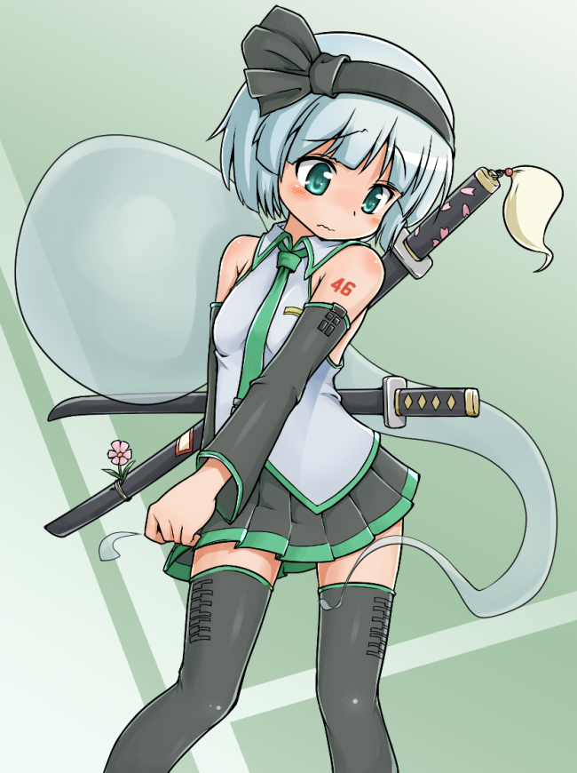hatsune miku and konpaku youmu (touhou and 1 more) drawn by turnip_kabura