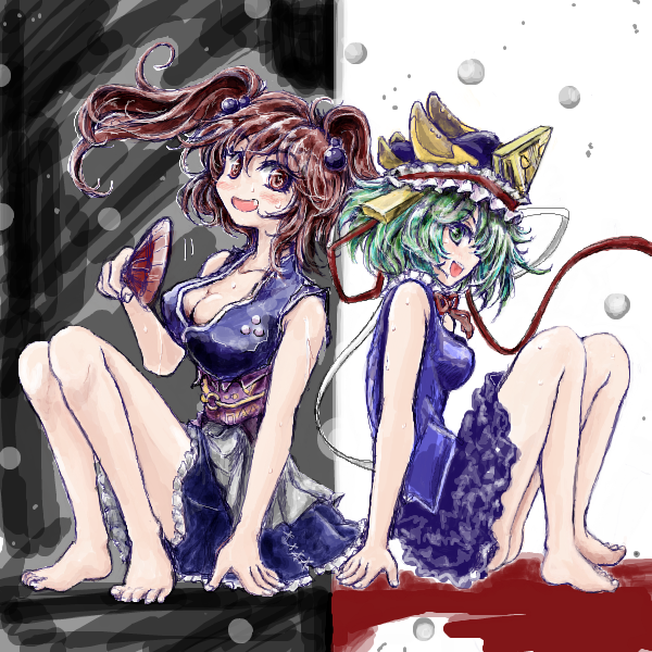 shiki eiki and onozuka komachi (touhou) drawn by nanashii_(soregasisan)