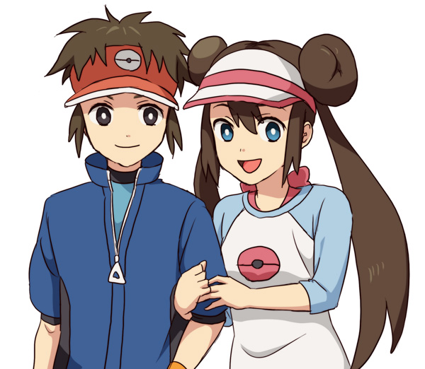 rosa and nate (pokemon and 1 more) drawn by koitsu_(blue)