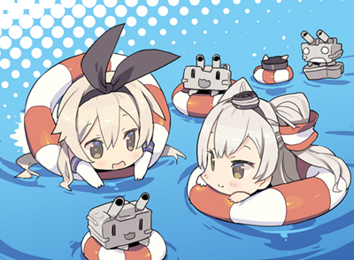 shimakaze, amatsukaze, rensouhou-chan, and rensouhou-kun (kantai collection) drawn by blade_(galaxist)