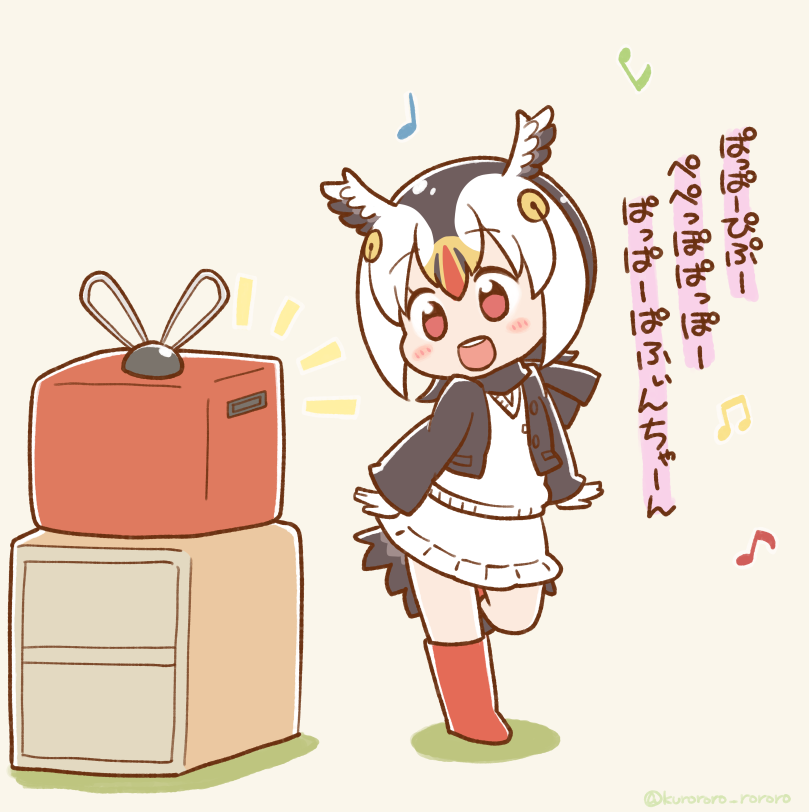 atlantic puffin (kemono friends) drawn by kurororo_rororo