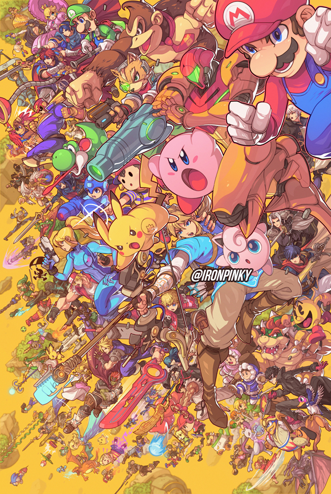link, inkling player character, pikachu, princess zelda, inkling girl, and 88 more (pokemon and 60 more) drawn by edwin_huang