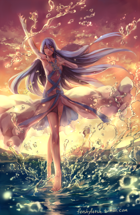 azura (fire emblem and 1 more) drawn by feesh