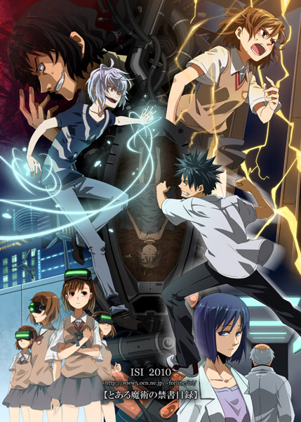misaka mikoto, kamijou touma, accelerator, last order, misaka imouto, and 4 more (toaru majutsu no index) drawn by feeline_isi