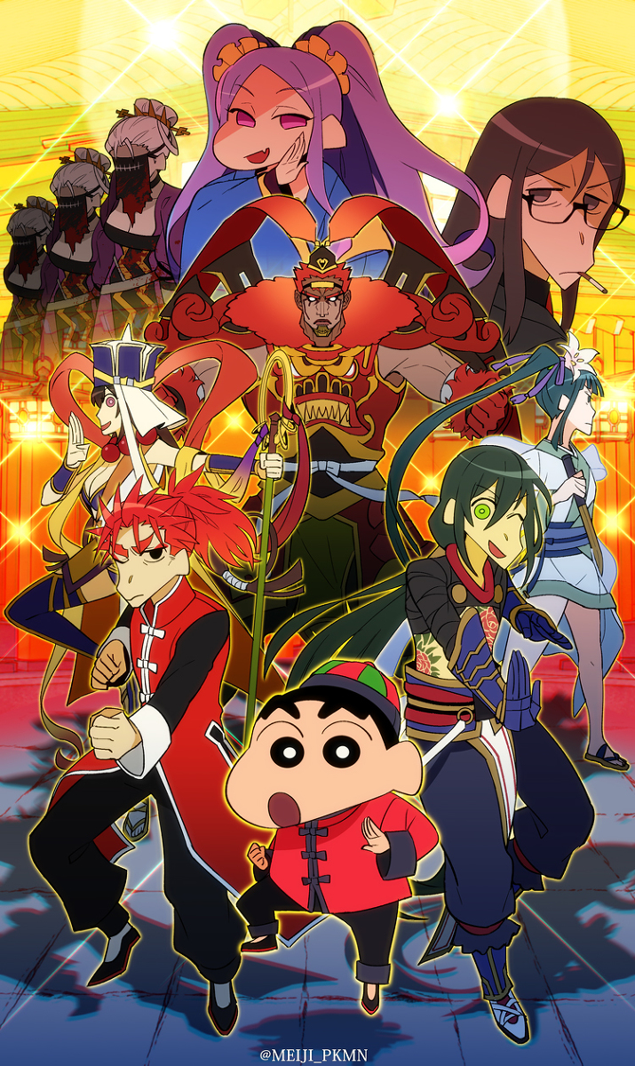 medusa, iskandar, waver velvet, xuangzang sanzang, lord el-melloi ii, and 5 more (fate and 2 more) drawn by meiji_ken