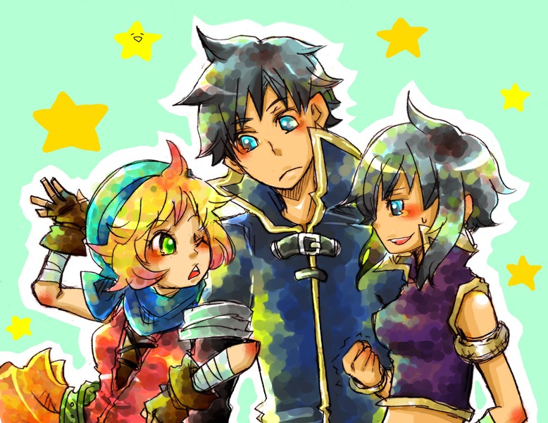 larcei, scathach, and patty (fire emblem and 1 more) drawn by yzkmm