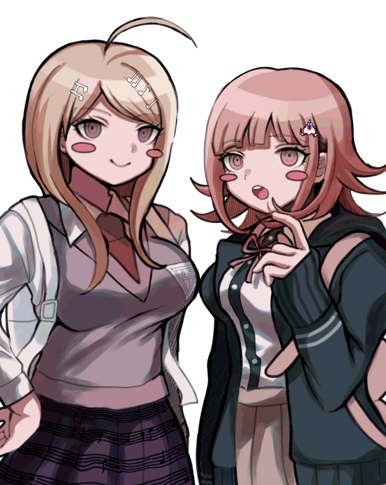 nanami chiaki and akamatsu kaede (danganronpa and 3 more) drawn by ikemen'na_ore-shi