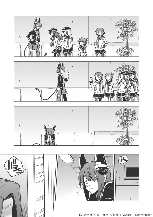 hibiki, inazuma, tenryuu, ikazuchi, akatsuki, and 1 more (kantai collection) drawn by katari_(ropiropi)