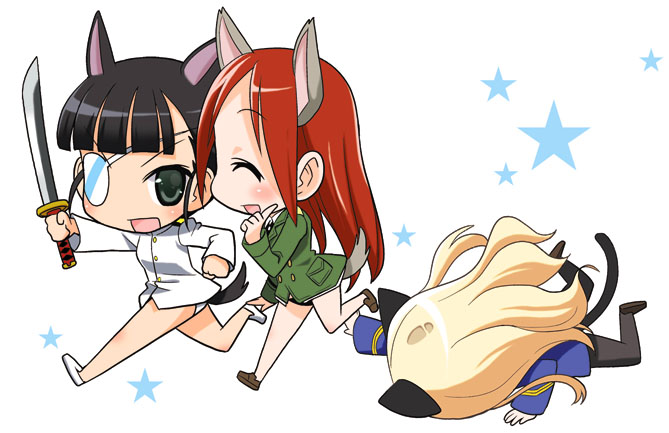 perrine h. clostermann, sakamoto mio, and minna-dietlinde wilcke (world witches series and 1 more) drawn by igaiga