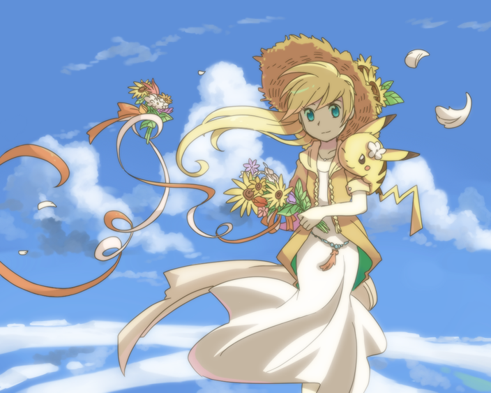 pikachu, yellow, and chuchu (pokemon and 1 more) drawn by sen_pic