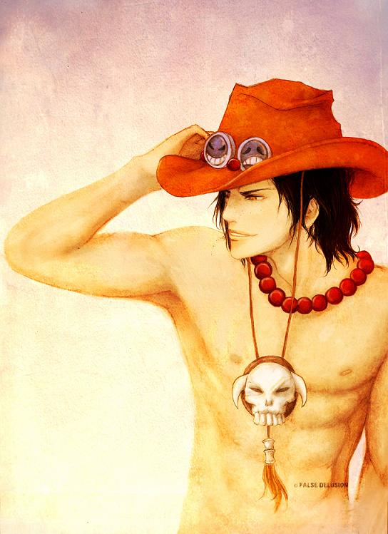 portgas d. ace (one piece) drawn by falsedelusion