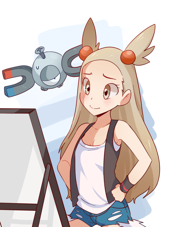 hilda, magnemite, and jasmine (pokemon and 1 more) drawn by pink_(4chan)