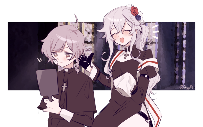 haku eckaran and securett rafe (happy saint sheol) drawn by pfjgxpi