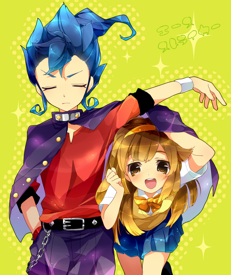tsurugi kyousuke and nanobana kinako (inazuma eleven and 2 more) drawn by hanasaki_coa