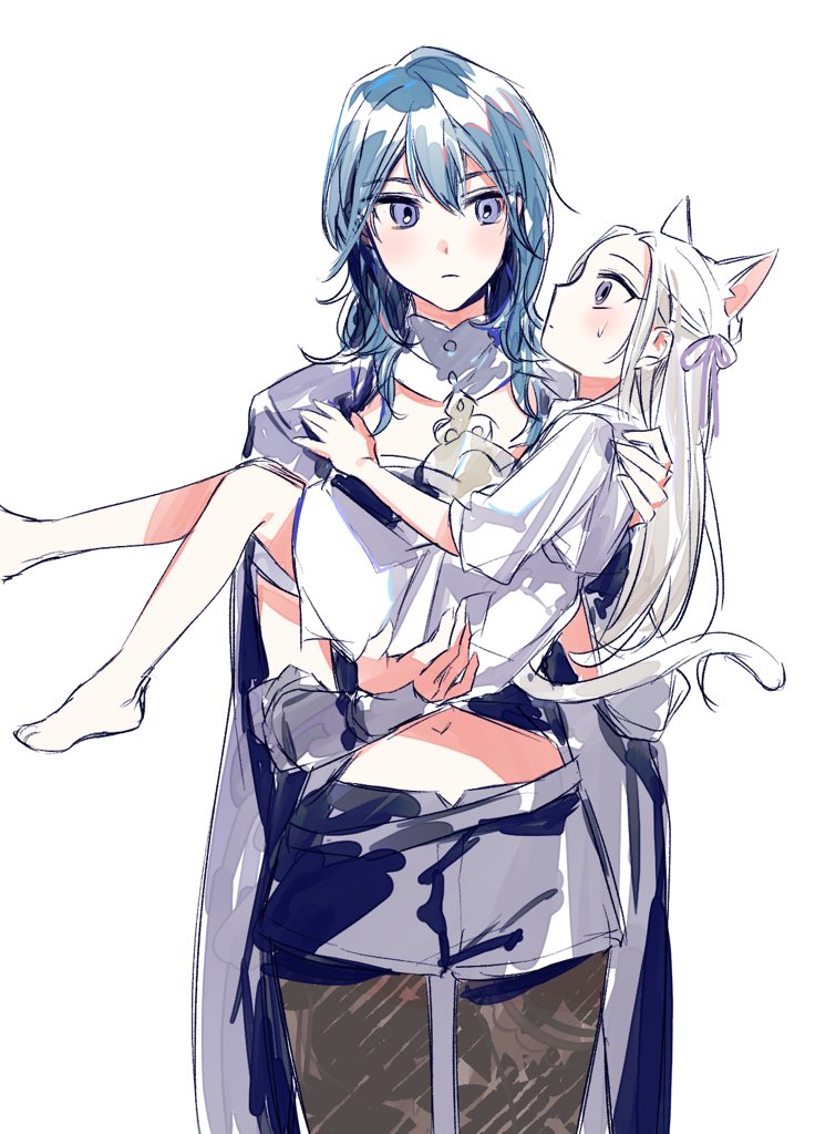 female byleth and edelgard von hresvelg (fire emblem and 1 more) drawn by fresa_pie