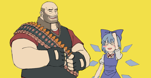 cirno, heavy, and red heavy (touhou and 1 more) drawn by sdz_(inazuma)