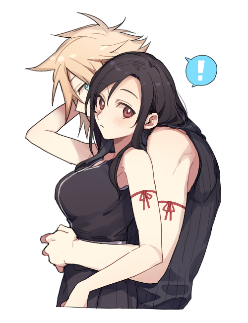 tifa lockhart and cloud strife (final fantasy and 2 more) drawn by tooru_(jux)