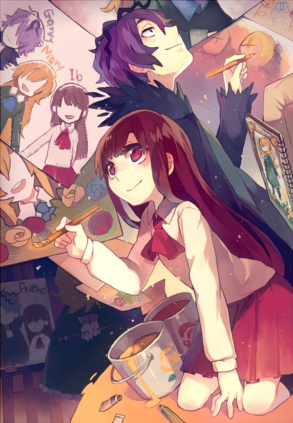 ib, mary, and garry (ib) drawn by saku_nosuke