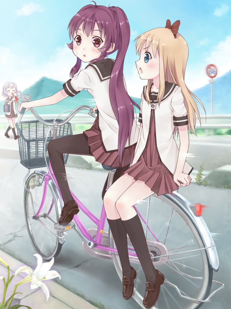 toshinou kyouko, sugiura ayano, and ikeda chitose (yuruyuri) drawn by umeboshitora
