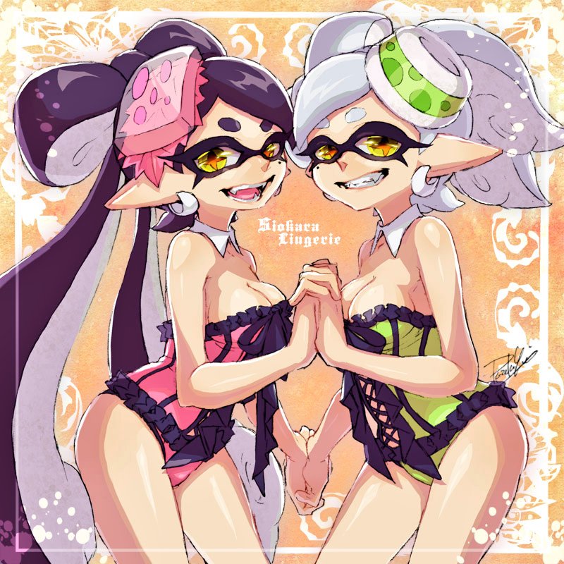callie and marie (splatoon and 1 more) drawn by isamu-ki_(yuuki)