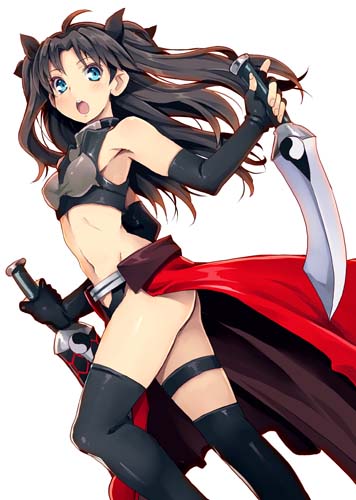 tohsaka rin and archer (fate and 1 more) drawn by tsurugi_hagane