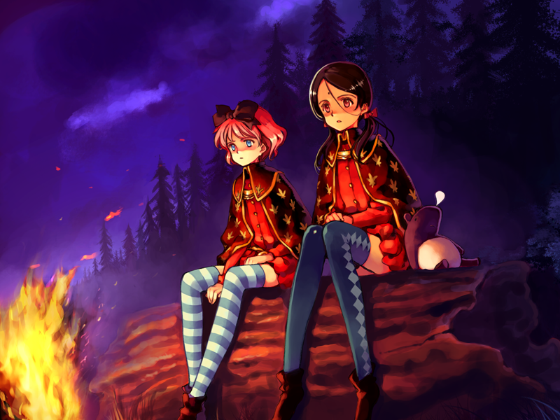 kaya xavier and aria vancleef (shoujo mahou gaku littlewitch romanesque) drawn by oyari_ashito