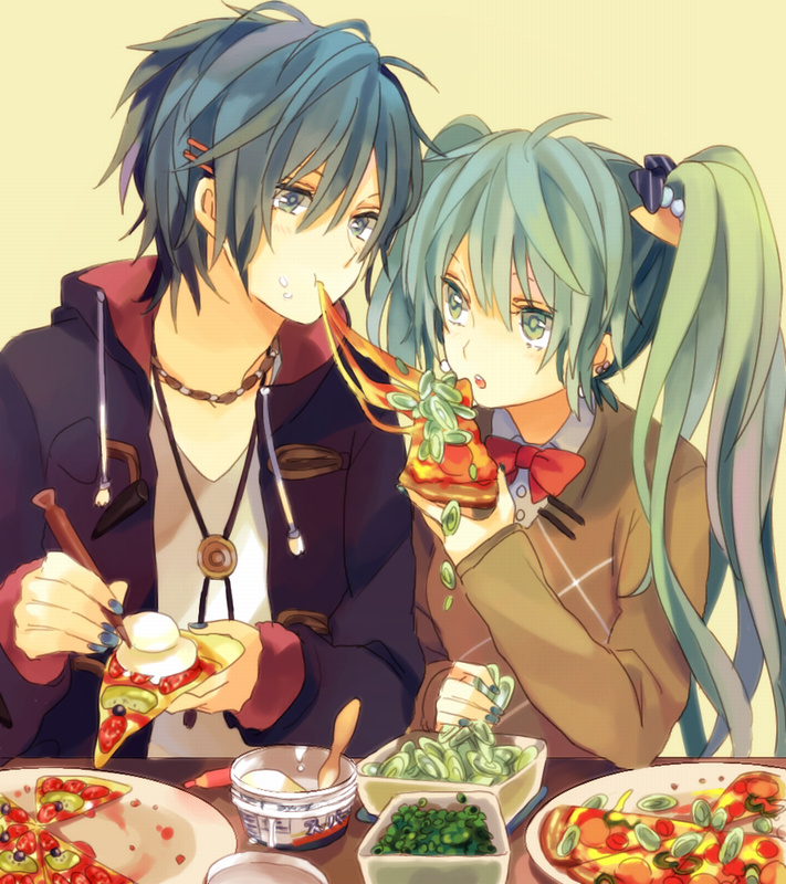 hatsune miku and kaito (vocaloid) drawn by akiyoshi_(tama-pete)