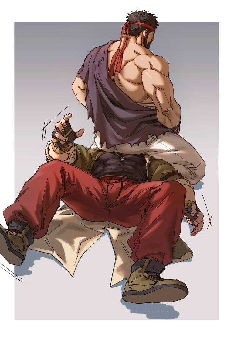 ryu and ken masters (street fighter and 3 more) drawn by yuiofire