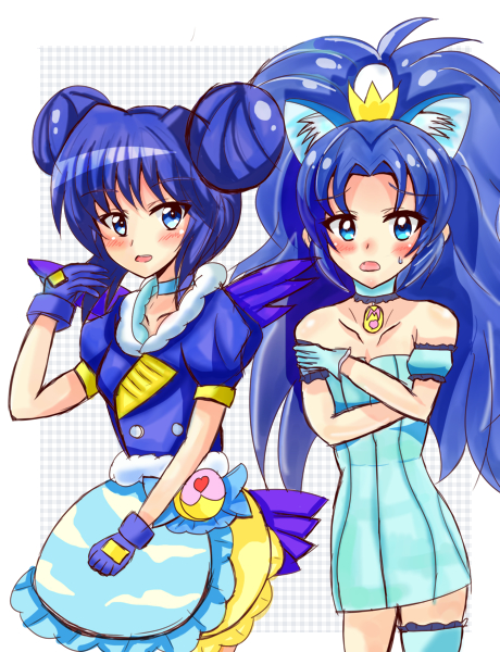 tategami aoi, cure gelato, aizawa mint, and mew mint (precure and 2 more) drawn by pekesuke