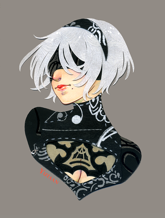 2b (nier and 1 more) drawn by yutaan
