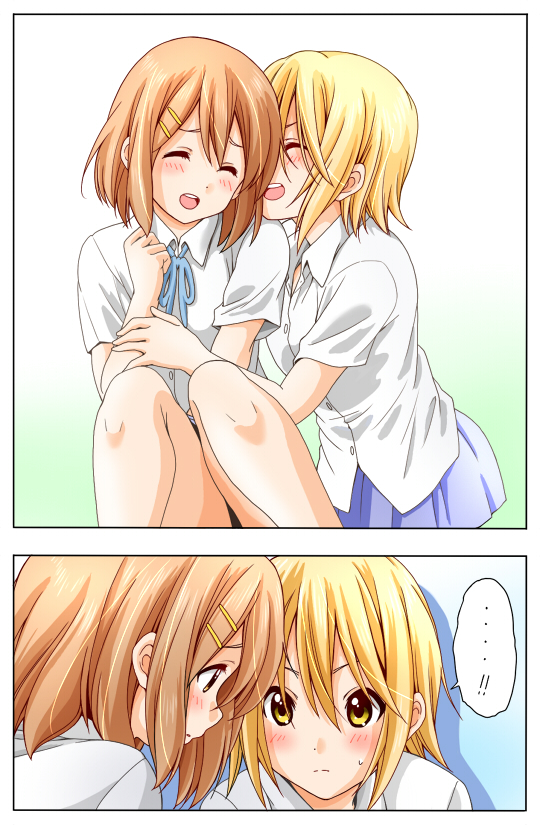 hirasawa yui and tainaka ritsu (k-on!) drawn by sawanatsu_mikan