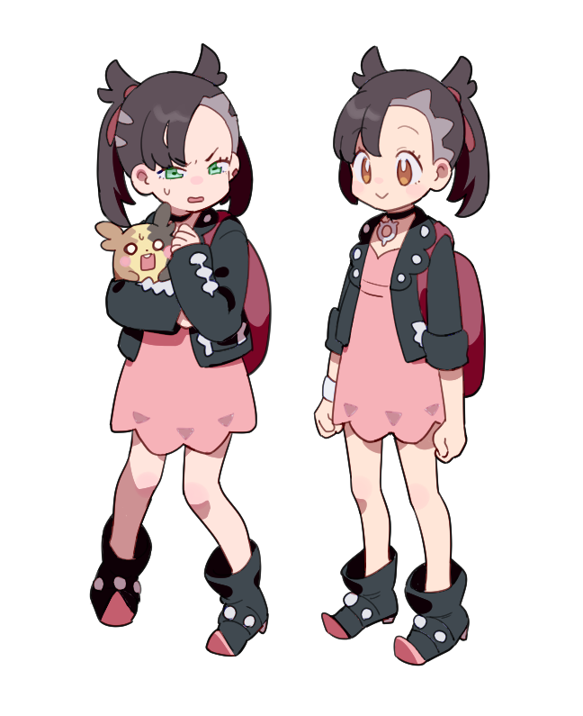 marnie, gloria, and morpeko (pokemon and 1 more) drawn by uso_(ameuzaki)