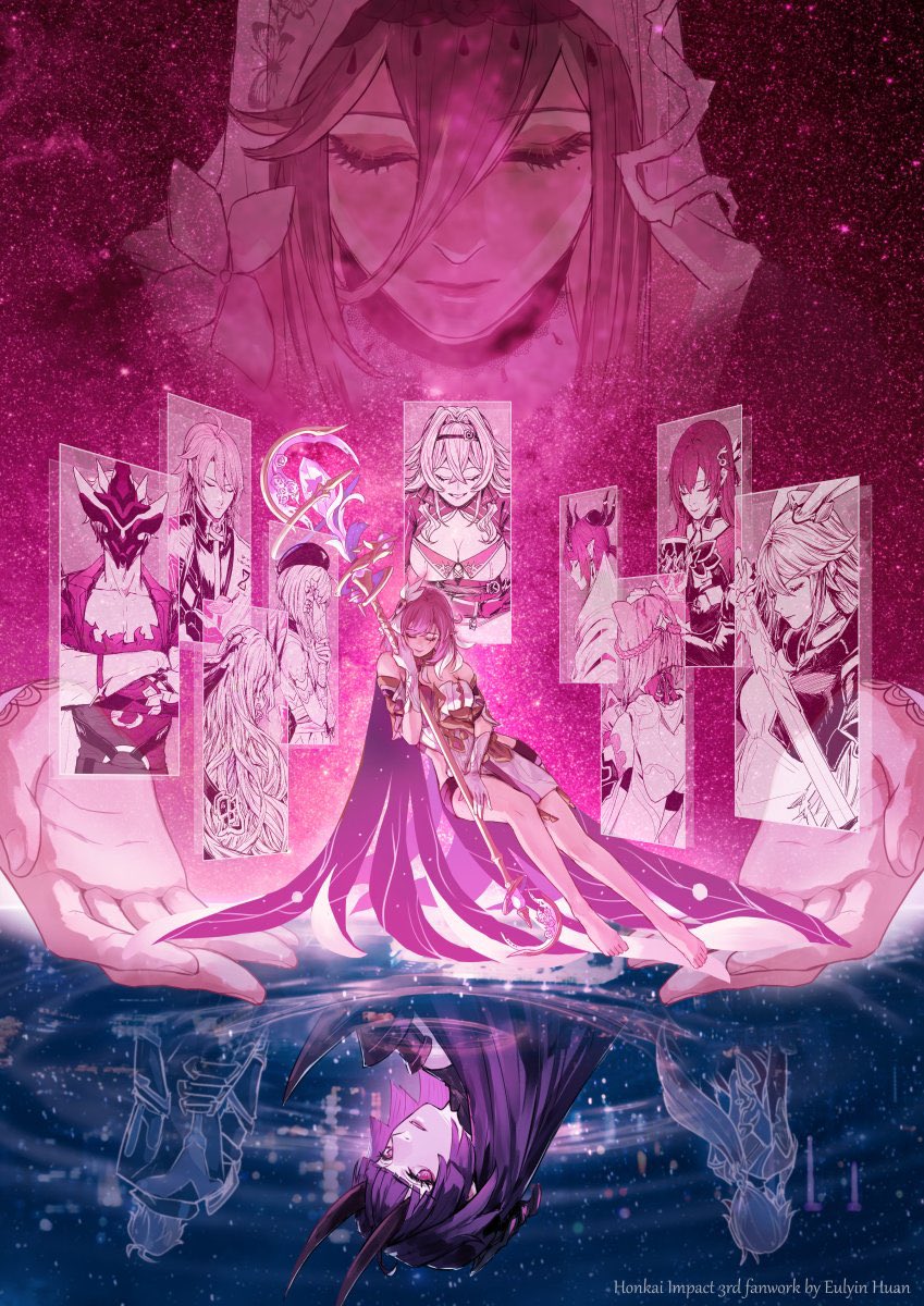 raiden mei, fu hua, elysia, yae sakura, mobius, and 10 more (honkai and 1 more) drawn by eulyin_huan