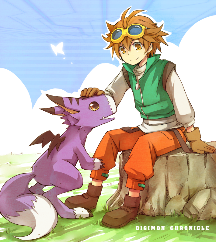 dorumon and doumoto kouta (digimon and 1 more) drawn by kanbara_maro