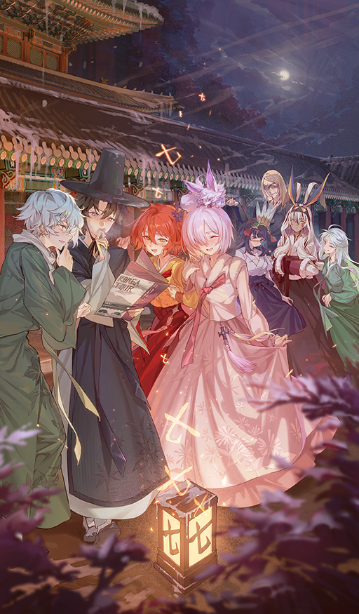 mash kyrielight, fujimaru ritsuka, nitocris, fou, tenochtitlan, and 4 more (fate and 1 more) drawn by hxxg
