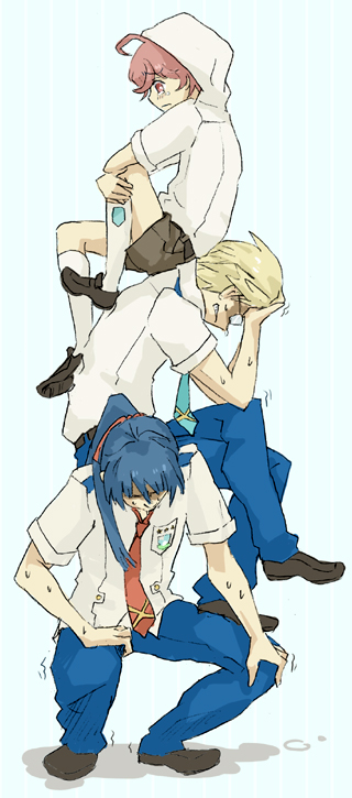 saotome alto, mikhail buran, and luca angeloni (macross and 1 more) drawn by yoshi_92